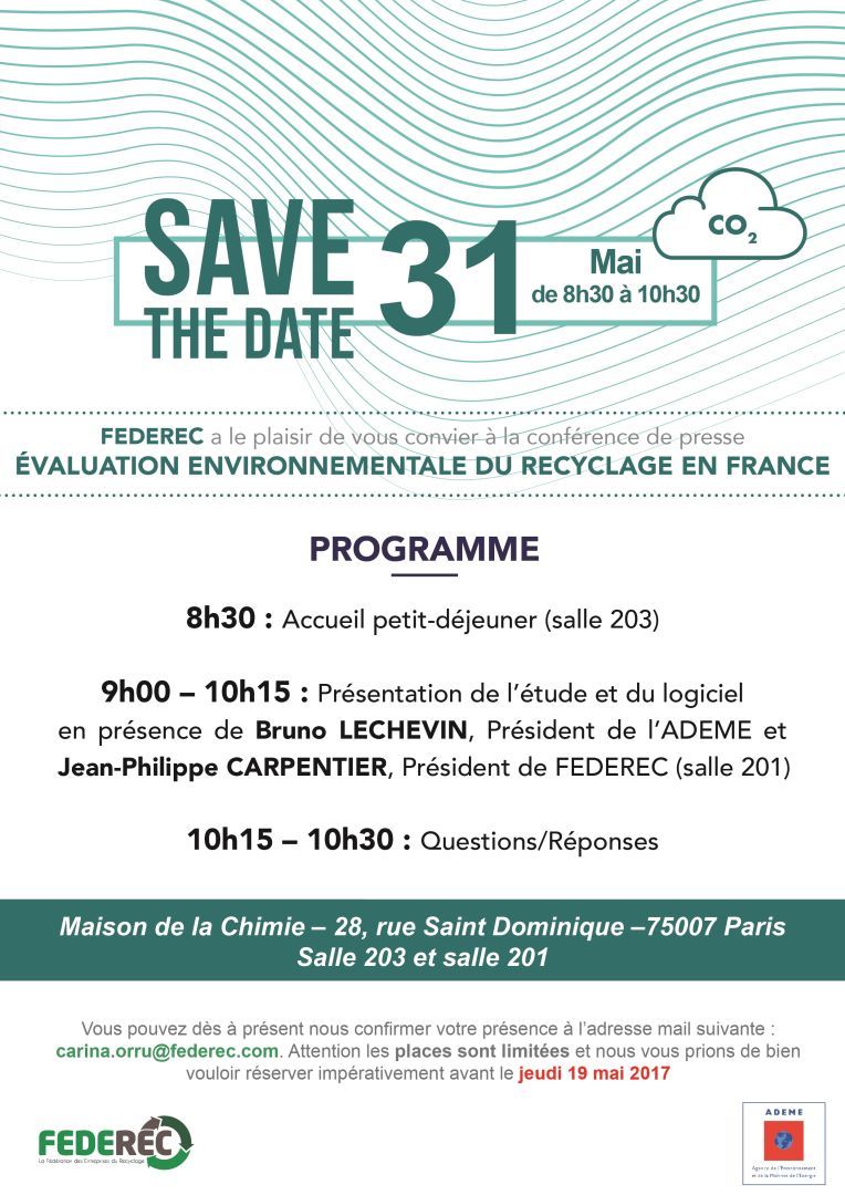 31 Mai 2017 - Conférence de presse sur l'évaluation environnementale du recyclage en France 