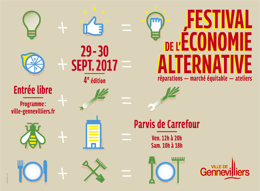 4 ème édition du festival de l'économie alternative - 29 & 30 Septembre 2017 à Gennevilliers 