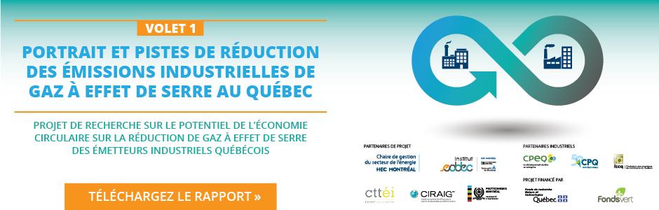 Portrait et pistes de réduction des émissions de GES industrielles au Québec - Volet 1