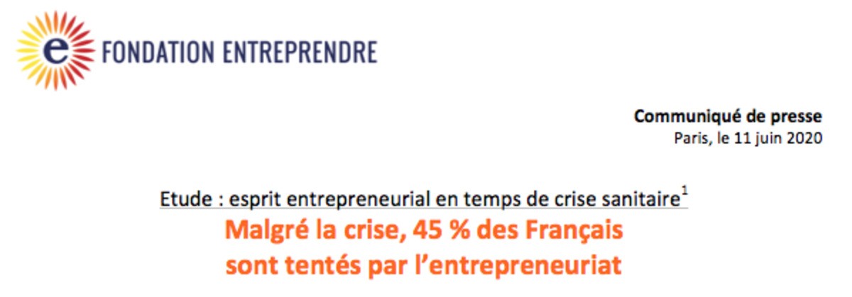 45 % des Français sont tentés par l’entrepreneuriat malgré la crise