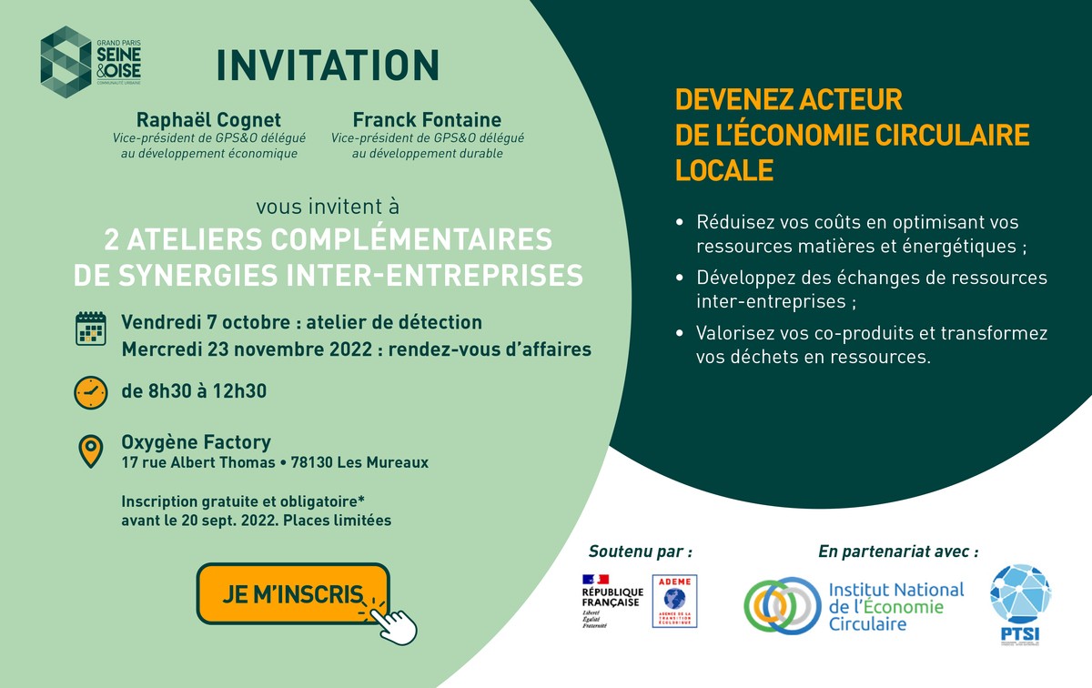 Economie circulaire : ateliers de synergies inter-entreprises de la CU Grand Paris Seine et Oise