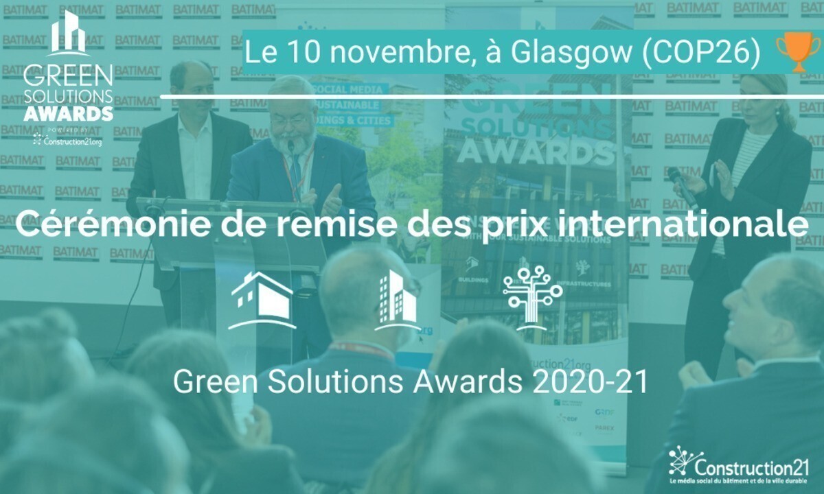 Green Solutions Awards 2020-21 : rendez-vous le 10/11 à Glasgow pour la cérémonie de remise de prix internationale