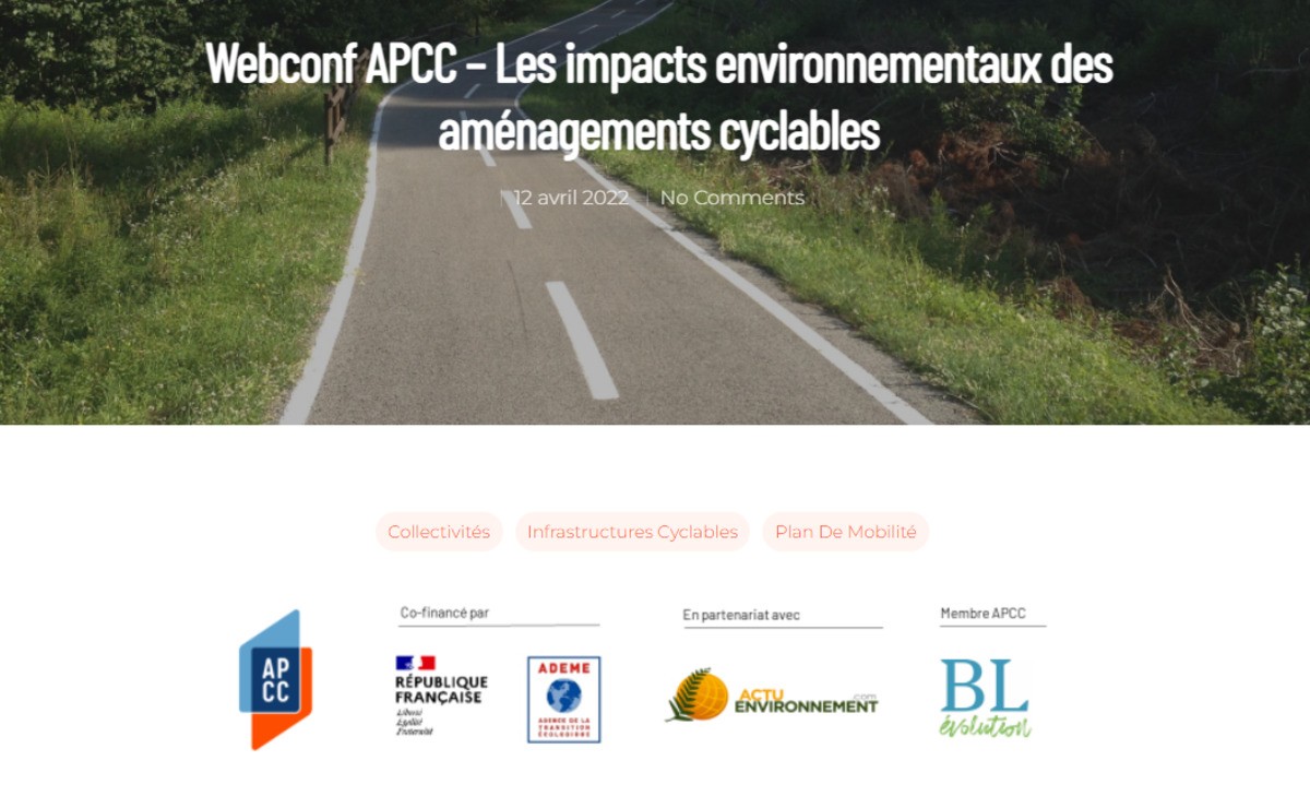 Webconf APCC - Les impacts environnementaux des aménagements cyclables